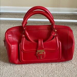 Jimmy Choo Red Leather Tahula Doctor Bag